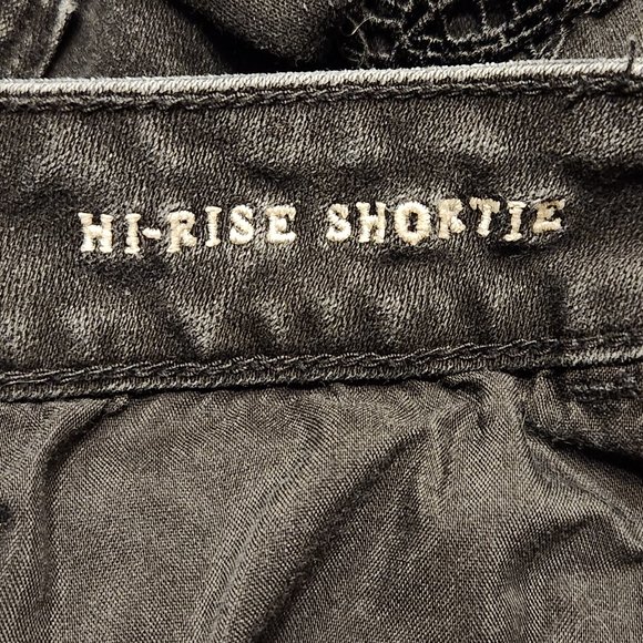 AMERICAN EAGLE Super Super Stretch X Hi-Rise Shortie Black Lace - Sz 10 - Picture 6 of 7